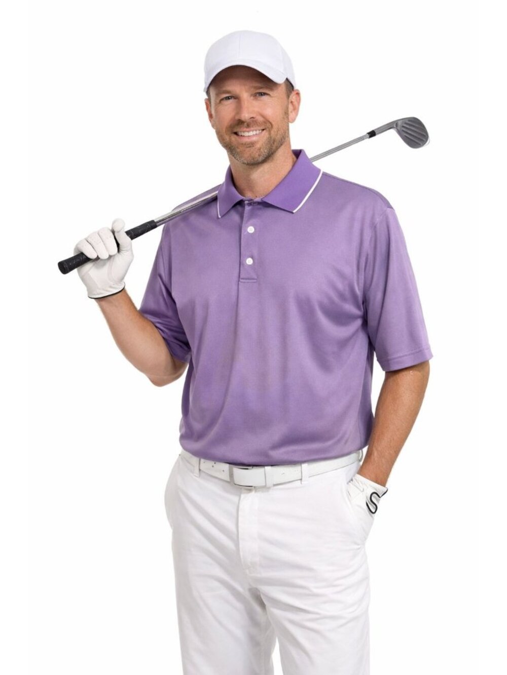 FootJoy Performance Dri Fit Purple Ombre Polo Golf Shirt XL Mens Short Sleeve